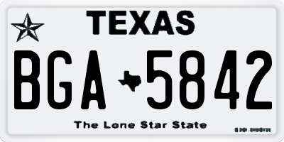 TX license plate BGA5842
