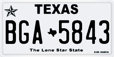 TX license plate BGA5843