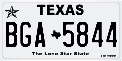 TX license plate BGA5844
