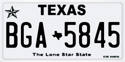 TX license plate BGA5845