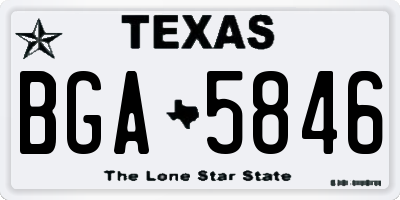 TX license plate BGA5846