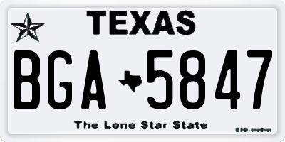 TX license plate BGA5847