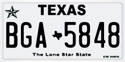 TX license plate BGA5848