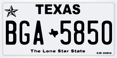 TX license plate BGA5850