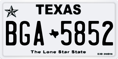 TX license plate BGA5852