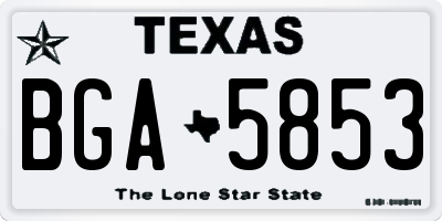 TX license plate BGA5853