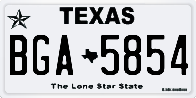 TX license plate BGA5854