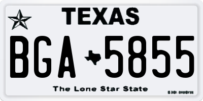 TX license plate BGA5855