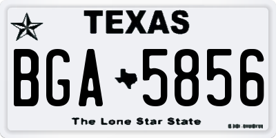 TX license plate BGA5856