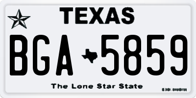 TX license plate BGA5859