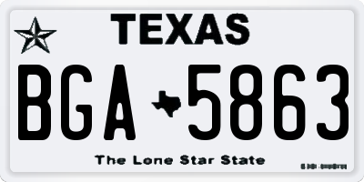 TX license plate BGA5863