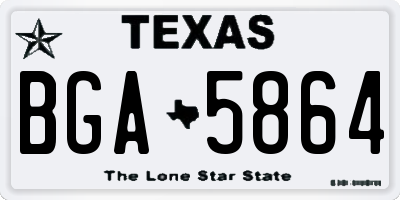 TX license plate BGA5864