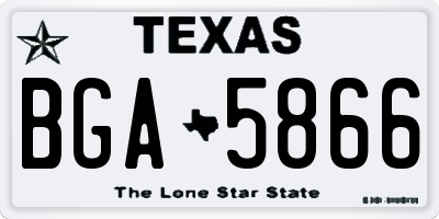 TX license plate BGA5866