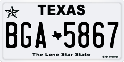 TX license plate BGA5867
