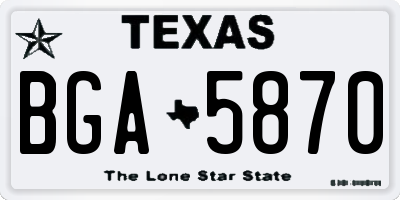 TX license plate BGA5870