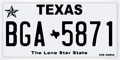 TX license plate BGA5871