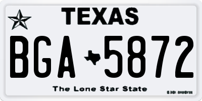 TX license plate BGA5872