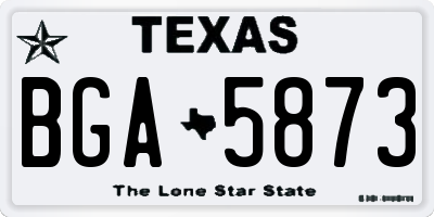 TX license plate BGA5873