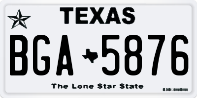 TX license plate BGA5876