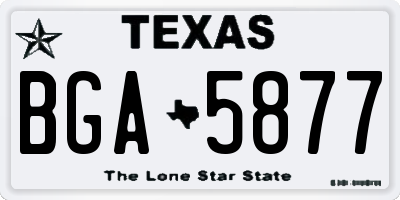 TX license plate BGA5877