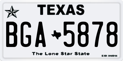 TX license plate BGA5878
