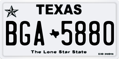 TX license plate BGA5880