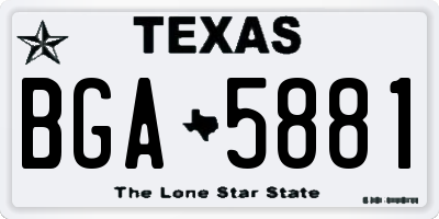 TX license plate BGA5881