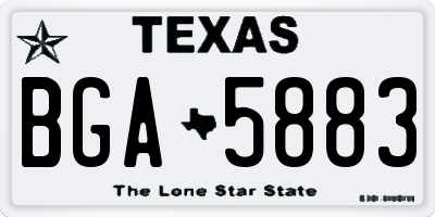 TX license plate BGA5883