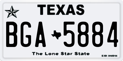 TX license plate BGA5884