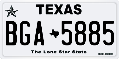 TX license plate BGA5885