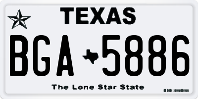 TX license plate BGA5886