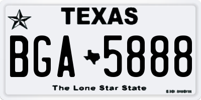 TX license plate BGA5888