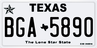TX license plate BGA5890