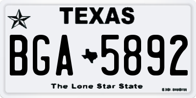 TX license plate BGA5892