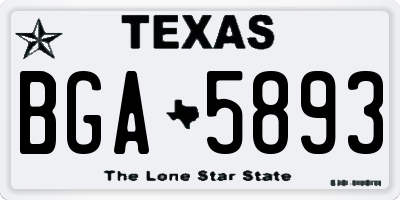 TX license plate BGA5893