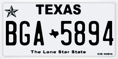 TX license plate BGA5894