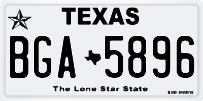 TX license plate BGA5896