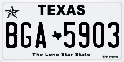 TX license plate BGA5903