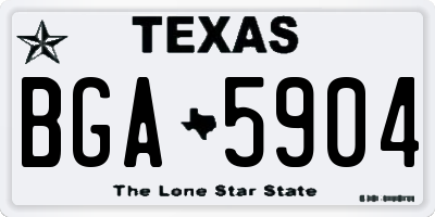 TX license plate BGA5904