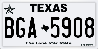 TX license plate BGA5908