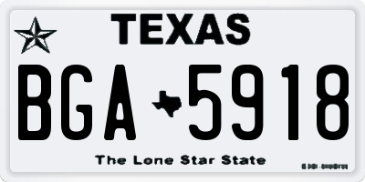 TX license plate BGA5918