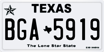 TX license plate BGA5919