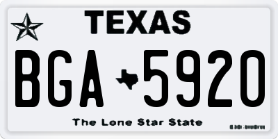 TX license plate BGA5920