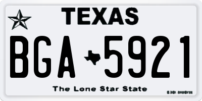 TX license plate BGA5921