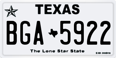 TX license plate BGA5922