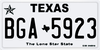 TX license plate BGA5923