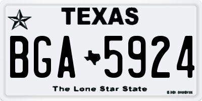 TX license plate BGA5924
