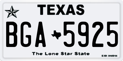TX license plate BGA5925