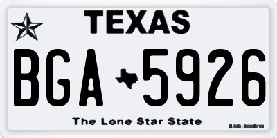 TX license plate BGA5926