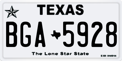 TX license plate BGA5928